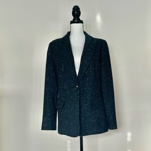 Tweed Black Blazer with Colorful Flecks